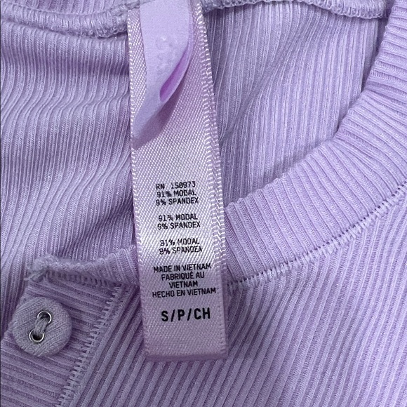 Skims Lavender Long Sleeve Henley Top - Picture 4 of 5